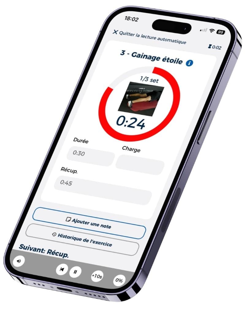 Application Hexfit, programme Gym Room sur mobile